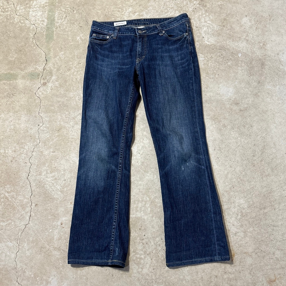 Vintage Banana Republic Blue Boot Cut Jeans Women's Size 10 Stretch Zip Fly Y2K